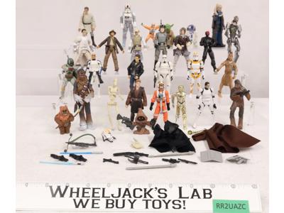 Lot of 28 Modern Star Wars 1990-2000s Hasbro Action Figures + Accessories