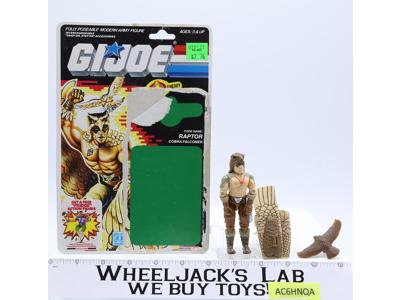 Raptor V1 100% Complete 34 Cardback 1986 G.I. Joe Hasbro Vintage Action Figure