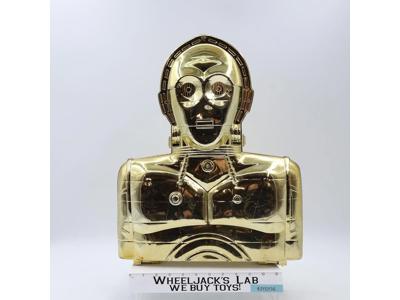 GOLD C-3PO Action Figure Storage Case Star Wars 1983 Kenner Vintage