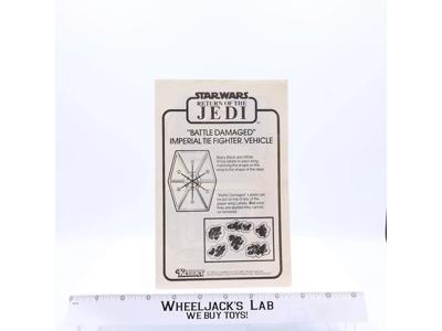 Battle Damaged Imperial Tie Fighter Instructions 1983 Star Wars Kenner Vintage