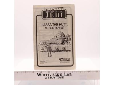 Jabba the Hutt Action Playset Instructions Manual Kenner 1983 Star Wars Vintage