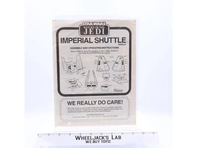 Imperial Shuttle Instructions Manual 1984 Star Wars ROTJ Kenner Vintage