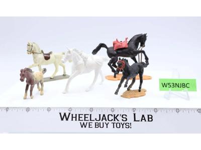 Lot of 4 Horses for Miniature Figurines 1970-80's Starlux Timpo Toys 3"