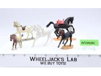 Lot of 4 Horses for Miniature Figurines 1970-80's Starlux Timpo Toys 3"