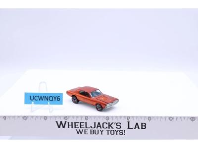 Custom Cougar Orange Hot Wheels 1968 Mattel Vintage Redline RL Spring base plate