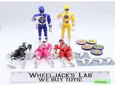 LOT of 5 Rangers w/ Weapons Mighty Morphin Power Rangers 1994 Bandai 8" Figure