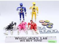 LOT of 5 Rangers w/ Weapons Mighty Morphin Power Rangers 1994 Bandai 8" Figure