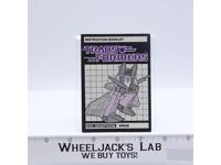 Dirge Action Figure Instruction Manual Booklet 1985 Hasbro G1 Transformers