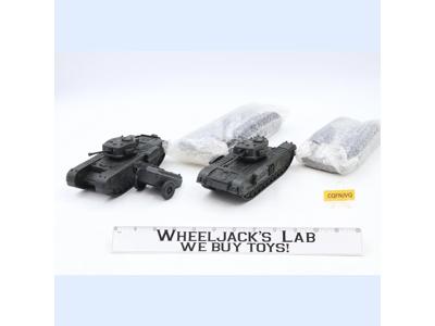 Lot of 4 British Churchill Tanks WWII Hard Plastic 1/38 Scale CTS 7.5" Long NEW