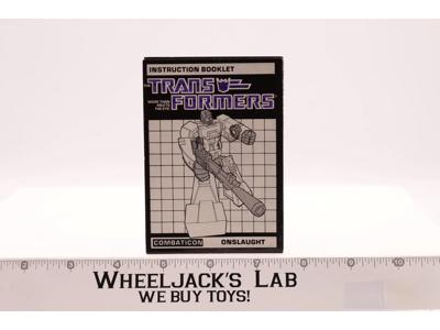 Onslaught Action Figure Vintage Instruction Manual Booklet 1985 G1 Transformers