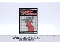 Broadside Action Figure Instruction Manual Booklet 1986 Hasbro G1 Transformers