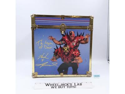 Hulk Hogan Wooden Storage Cube Chest WWF Wrestling 1991 Titan Sports Vintage