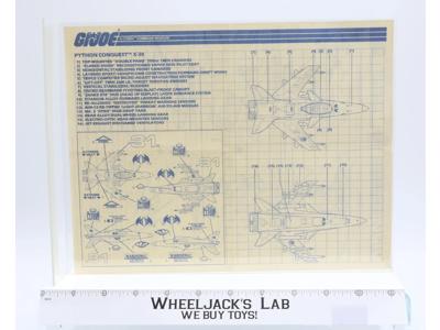 Python Conquest X-30 1988 ORIGINAL Instructions Blueprints G.I. Joe Hasbro