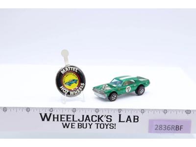Nitty Gritty Kitty Green 1969 Mattel Redline Hot Wheels Vintage RL w/ Button