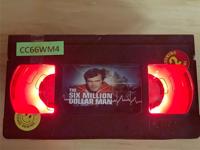 VHS LAMP Retro Room Decor Six Million Dollar Man Steve Austin Bionic UNIQUE!