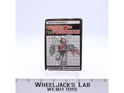 Omega Supreme Action Figure Instruction Manual 1985 Hasbro G1 Transformers