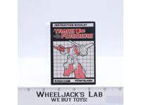 Pointblank Action Figure Vintage Instruction Manual 1986 Hasbro G1 Transformers