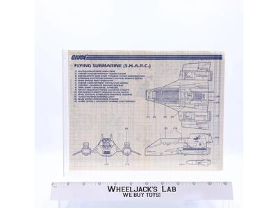 Flying Submarine (S.H.A.R.C.) 1984 ORIGINAL Instructions Blueprints G.I. Joe