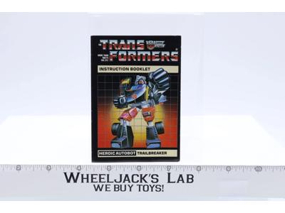Trailbreaker Instructions Manual Booklet 1985 Hasbro G1 Transformers Vintage