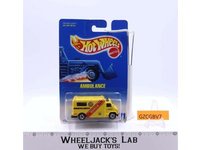 Ambulance YELLOW Hot Wheels #1792 Mattel Die Cast 1991 Vintage NEW MOSC