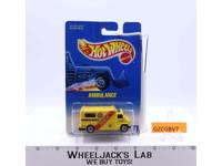 Ambulance YELLOW Hot Wheels #1792 Mattel Die Cast 1991 Vintage NEW MOSC