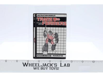 Roadbuster Instructions Manual Booklet 1985 Hasbro G1 Transformers Vintage