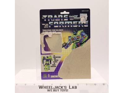 Bonecrusher Devastator Cardback Vintage 1985 G1 Transformers Action Figure