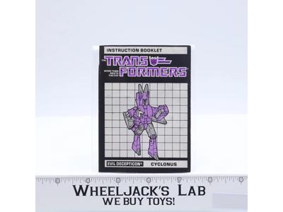 Cyclonus Action Figure Vintage Instruction Manual Booklet 1986 G1 Transformers