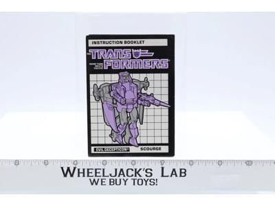 Scourge Instruction Manual Booklet 1986 Hasbro G1 Transformers