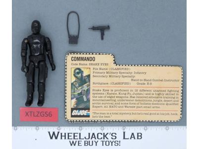 Snake Eyes V1.5 Swivel Arms 100% Complete G.I. Joe 1983 Hasbro Vintage Figure