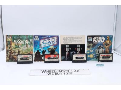 Lot of 3 Star Wars Read Long Books + 4 Cassette Tapes Vintage