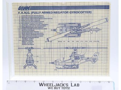 F.A.N.G. 1983 ORIGINAL Instructions Blueprints G.I. Joe Hasbro Action Figure