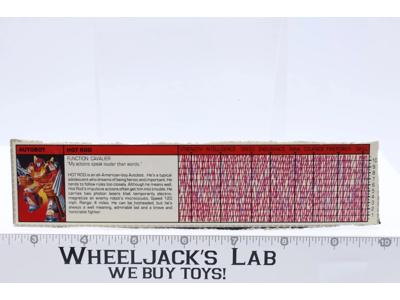 Hot Rod Action Figure Tech Spec 1986 Vintage Hasbro G1 Transformers