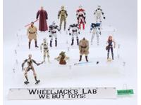 Lot of 13 Modern Star Wars 1990-2010s Hasbro Action Figures + Accessories