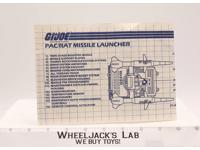 PAC/RAT Missile Launcher 1983 ORIGINAL Instructions Blueprints G.I. Joe Vehicle