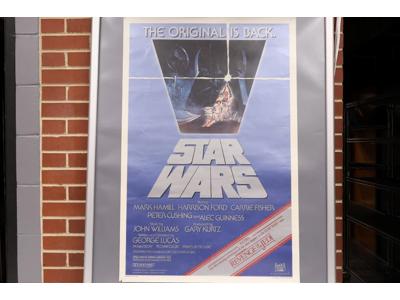 The Original Is Back Movie Theater Poster Star Wars 1982 40" X 27" Vintage