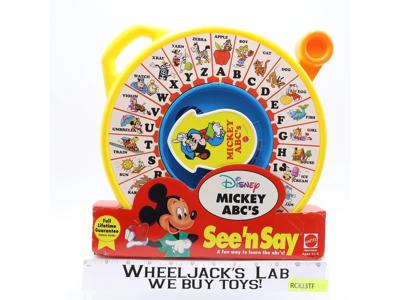 #1713 See'n Say Disney Mickey ABC's 1989 Mattel Preschool Toy NEW MISP