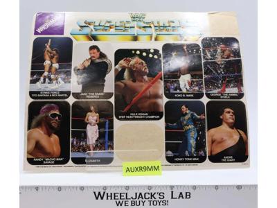 WWF Wrestle Manis Super Stars Sticker Sheet Hulk Hogan Jake The Snake etc. 1988