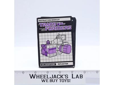 Reflector Action Figure Instruction Manual Booklet 1985 Hasbro G1 Transformers
