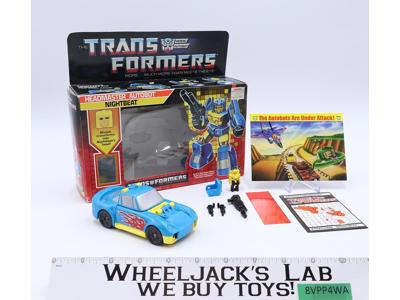 Headmaster Nightbeat W/BOX & INSERT 100% Complete Vintage G1 Transformers
