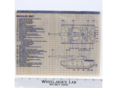 Mauler M.B.T. 1985 ORIGINAL Instructions Blueprints G.I. Joe Hasbro Vehicle