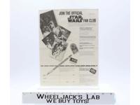 Official Star Wars Fan Club Membershjp Application Form 1980s Vintage