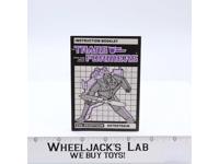 Astrotrain Instruction Manual Booklet 1985 Hasbro G1 Transformers