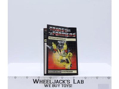 Sunstreaker Action Figure Instruction Manual Booklet 1984 Hasbro G1 Transformers
