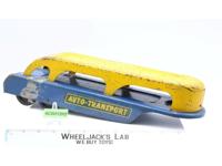 Yellow and Blue Auto Transport Pressed Steel 16" Vintage Toy Truck Trailer