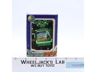 Walking Robot #2004 GREEN W/Box Hong Kong 4" Wind-Up Toy Clockwork Vintage
