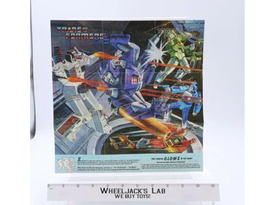 Metroplex Blurr Insert Poster Glow In The Dark 1985 G1 Transformers Vintage