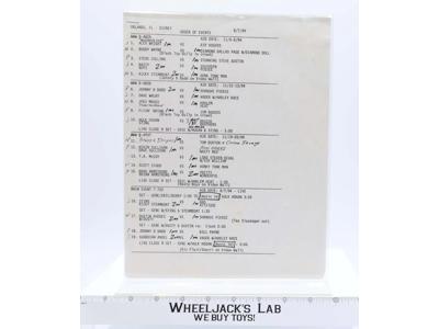 WWF RARE Line Up Matches WCW Disney MGM Studios Employee Copy Aug 7 1994