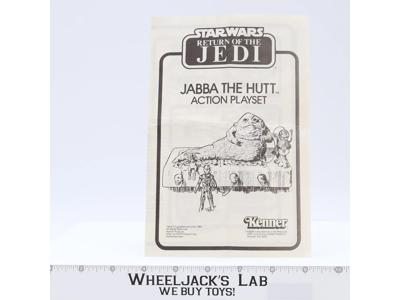 Jabba the Hutt Action Playset Instructions Manual Kenner 1983 Star Wars Vintage