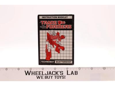 Scattershot Action Figure Instruction Manual Booklet 1987 Hasbro G1 Transformers